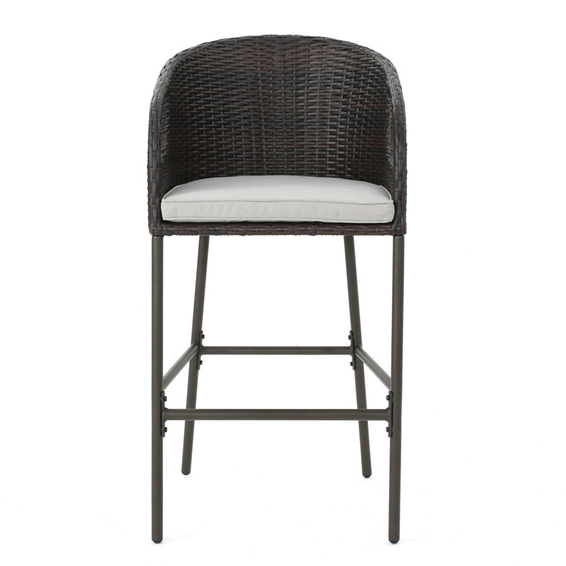 Ivy Bronx Spaeth 31" Patio Bar Stool with Cushion Wayfair
